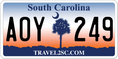SC license plate AOY249
