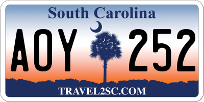 SC license plate AOY252