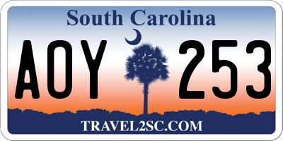 SC license plate AOY253