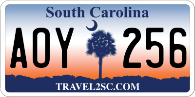 SC license plate AOY256