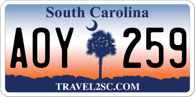 SC license plate AOY259
