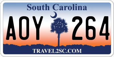 SC license plate AOY264