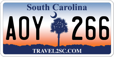 SC license plate AOY266