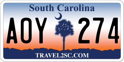 SC license plate AOY274