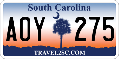 SC license plate AOY275