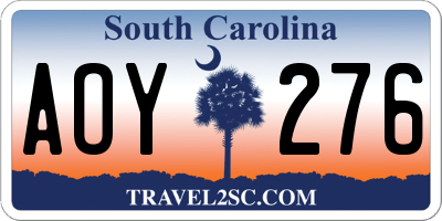 SC license plate AOY276