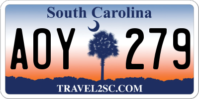 SC license plate AOY279