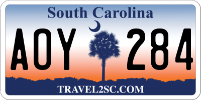 SC license plate AOY284