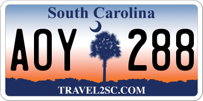 SC license plate AOY288