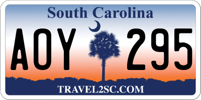 SC license plate AOY295