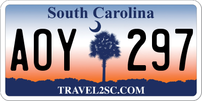 SC license plate AOY297
