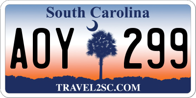 SC license plate AOY299