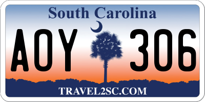 SC license plate AOY306