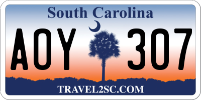SC license plate AOY307