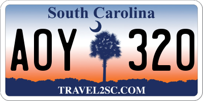 SC license plate AOY320