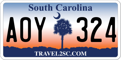 SC license plate AOY324