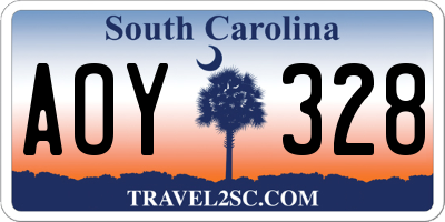 SC license plate AOY328