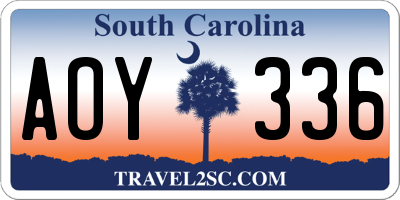 SC license plate AOY336