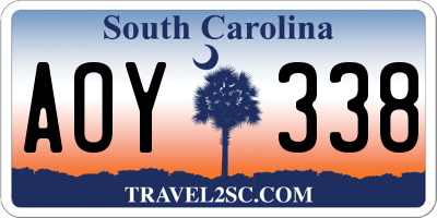 SC license plate AOY338