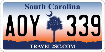 SC license plate AOY339