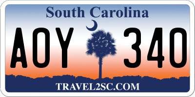 SC license plate AOY340