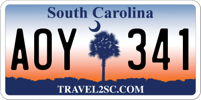 SC license plate AOY341