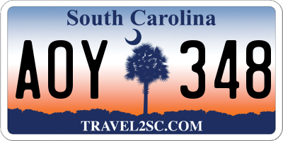 SC license plate AOY348