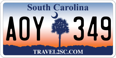 SC license plate AOY349