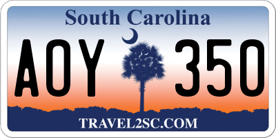 SC license plate AOY350