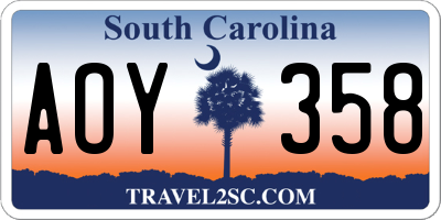 SC license plate AOY358
