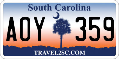 SC license plate AOY359