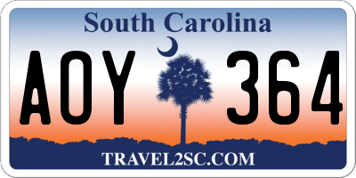 SC license plate AOY364