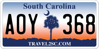 SC license plate AOY368