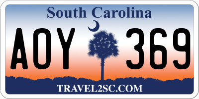 SC license plate AOY369
