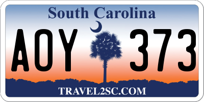 SC license plate AOY373