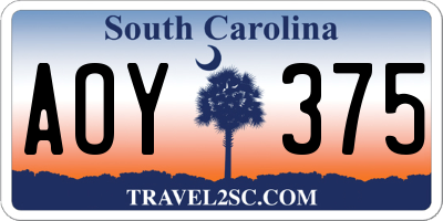 SC license plate AOY375