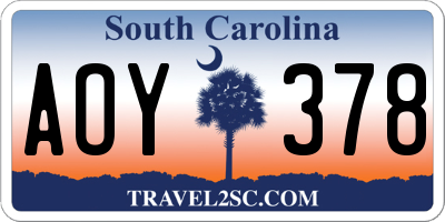 SC license plate AOY378