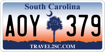 SC license plate AOY379