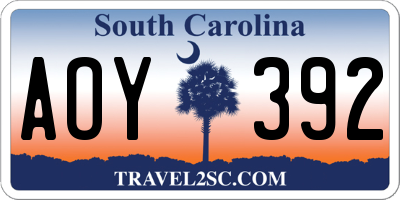 SC license plate AOY392