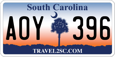 SC license plate AOY396