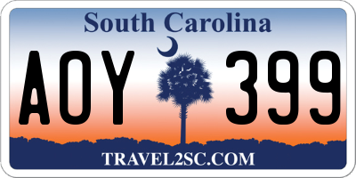 SC license plate AOY399