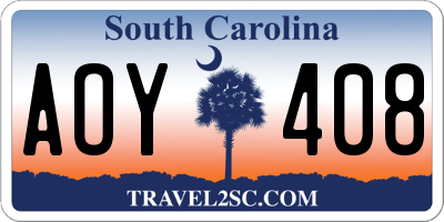 SC license plate AOY408