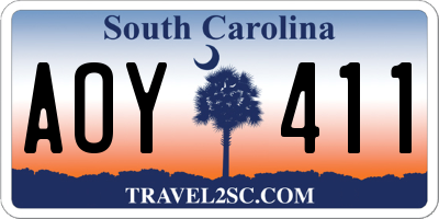 SC license plate AOY411