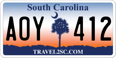 SC license plate AOY412