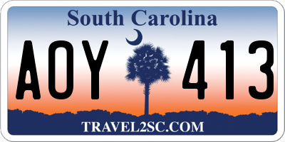 SC license plate AOY413