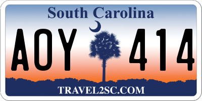 SC license plate AOY414