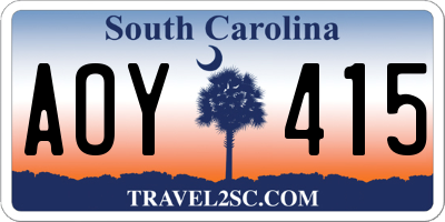 SC license plate AOY415