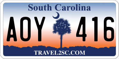 SC license plate AOY416