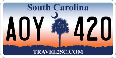 SC license plate AOY420