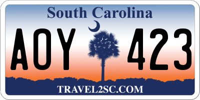 SC license plate AOY423